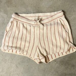 Faherty Cream and Pink Athletic Shorts with Elastic Waistband size L
